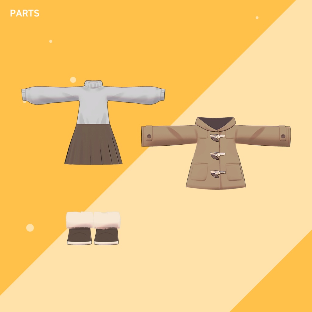 【3Dモデル】Duffle Coat / まめひなた用 Mamehinata