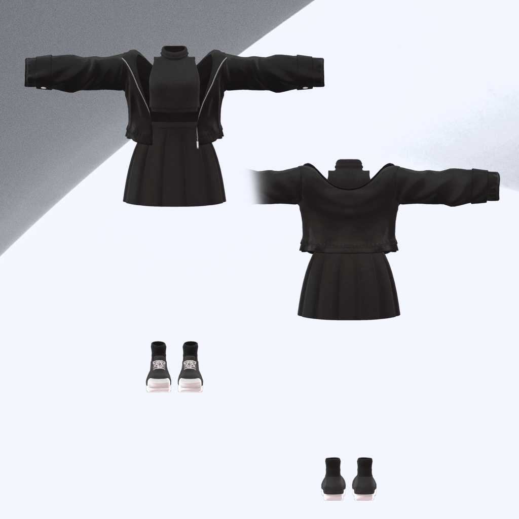 【3Dモデル】Crop Leather Jacket_6 Avatar