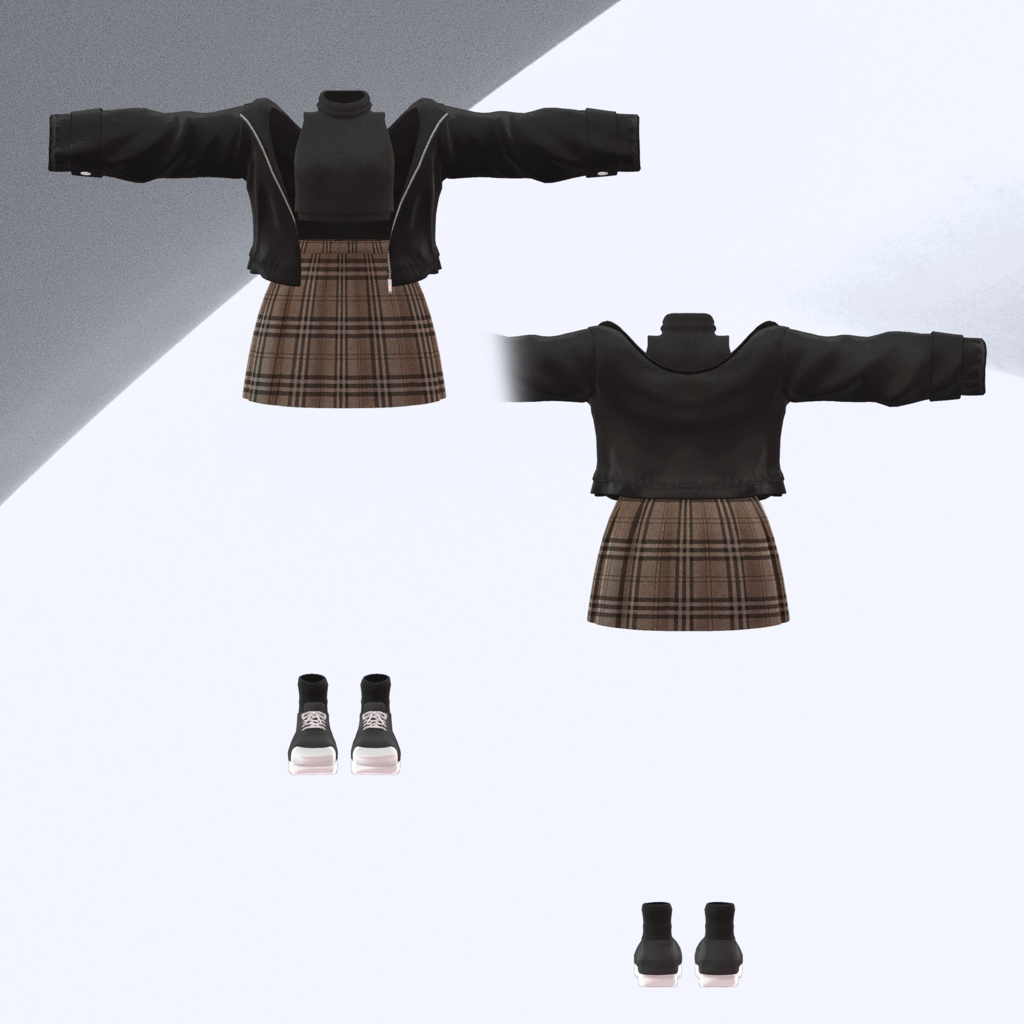 【3Dモデル】Crop Leather Jacket_6 Avatar