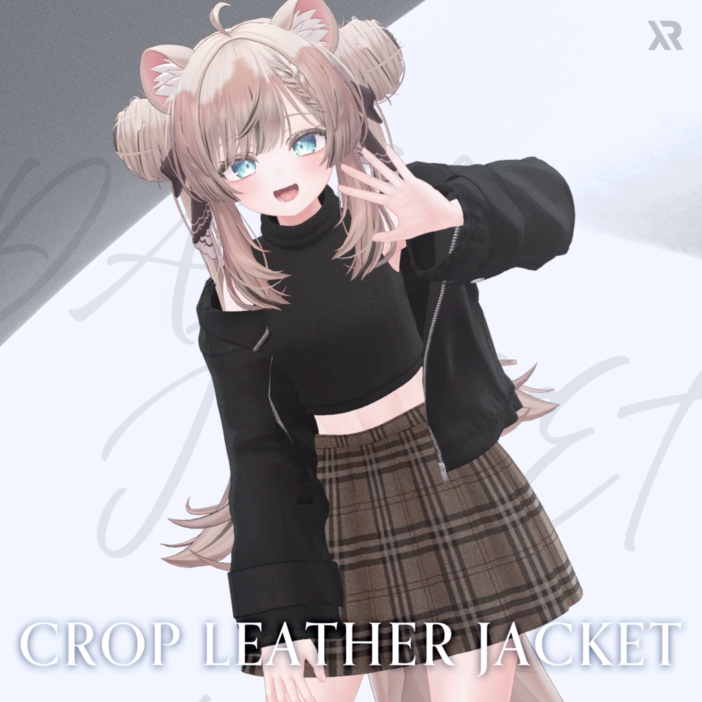 【3Dモデル】Crop Leather Jacket_6 Avatar