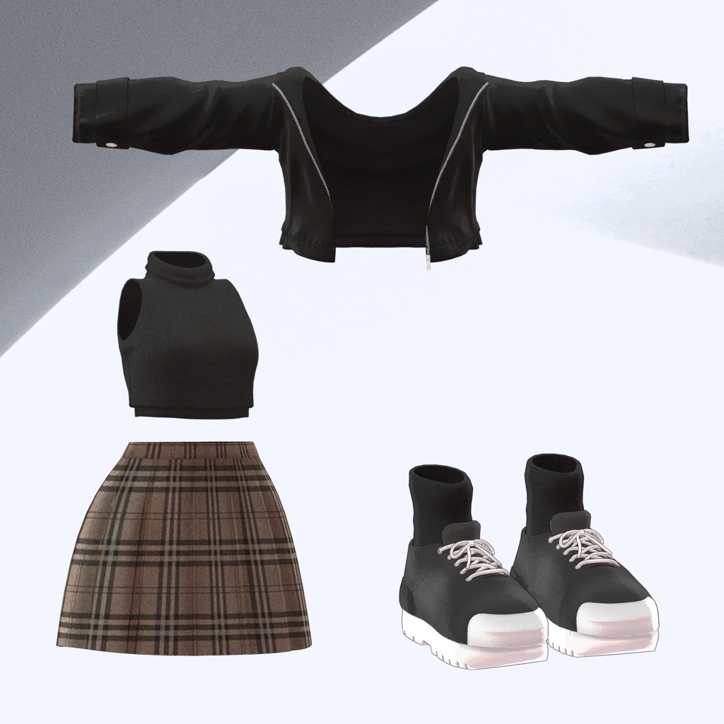 【3Dモデル】Crop Leather Jacket_6 Avatar