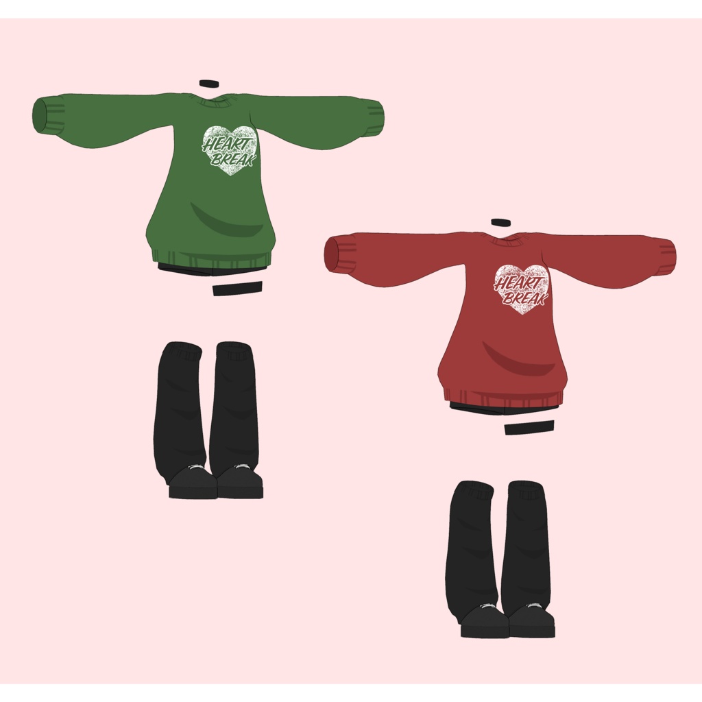 【3Dモデル】Heart Knitwear_Nagiya Ruri