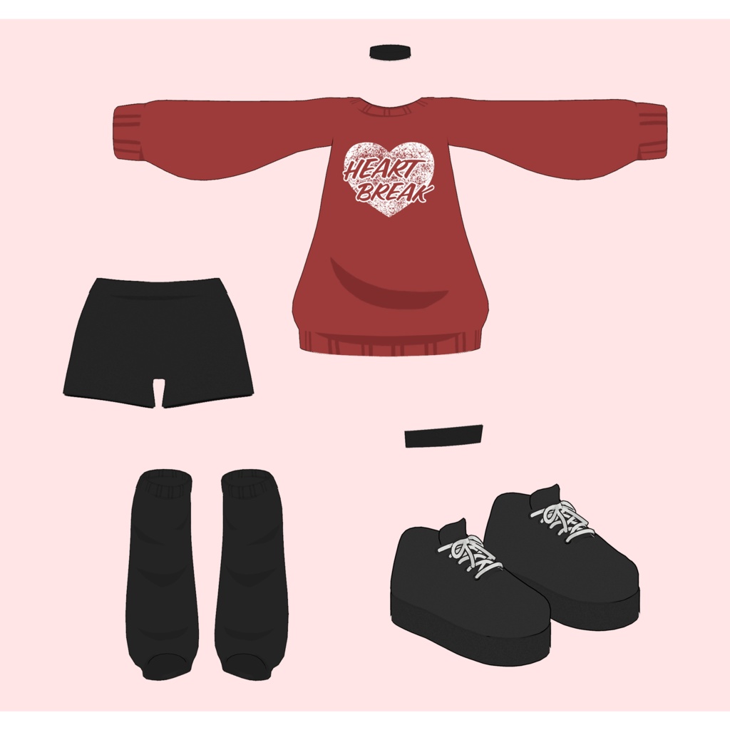 【3Dモデル】Heart Knitwear_Nagiya Ruri