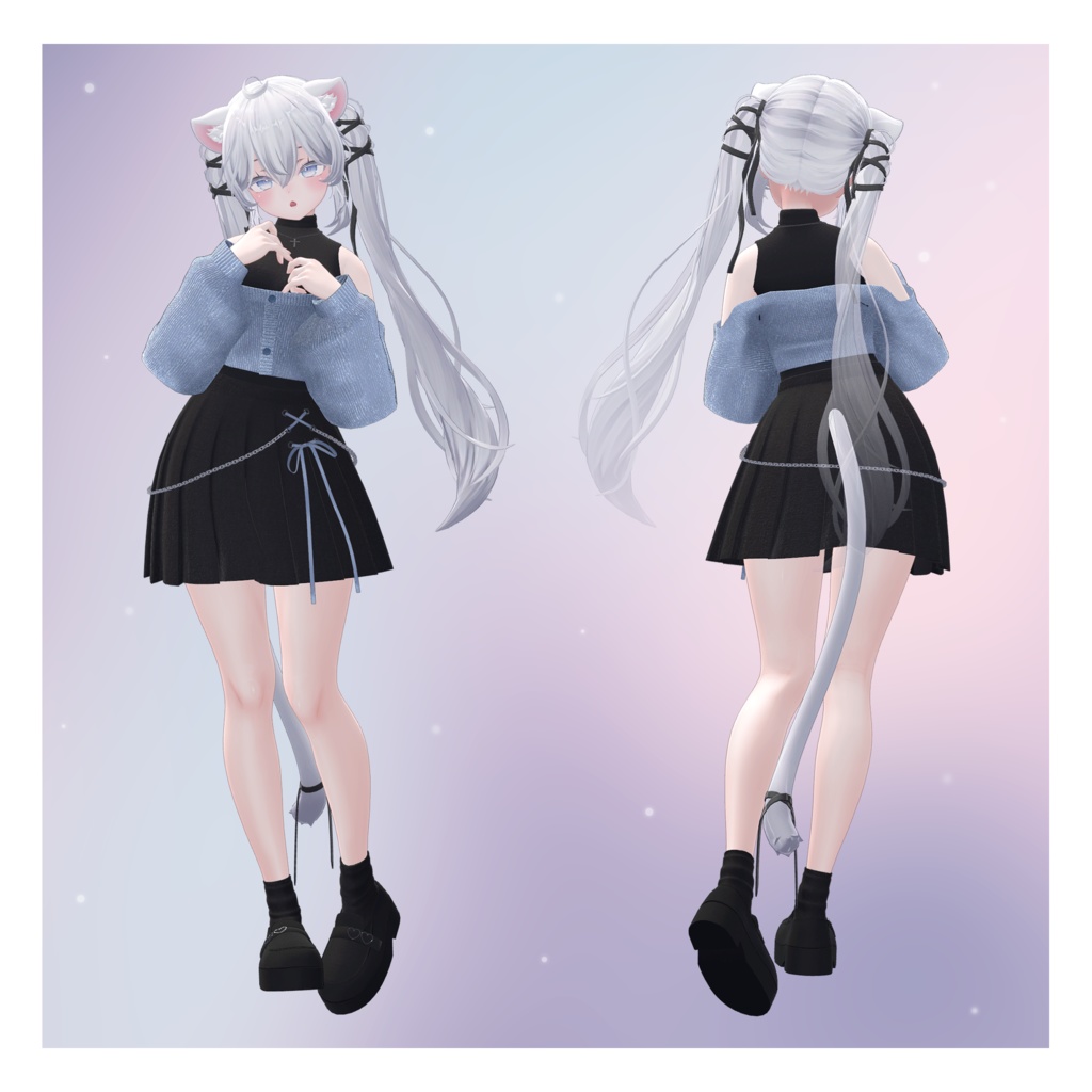 【3Dモデル】Crop Cardigan Set_2 Avatar