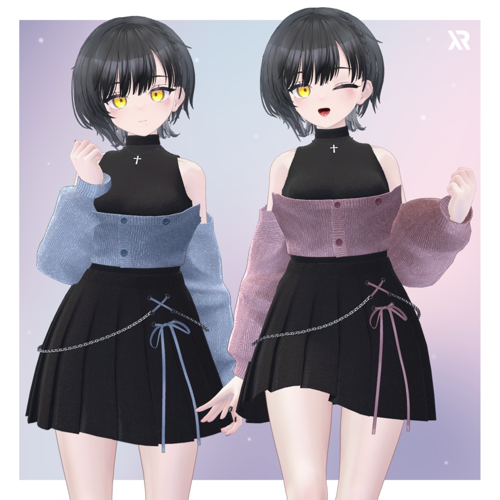 【3Dモデル】Crop Cardigan Set_2 Avatar