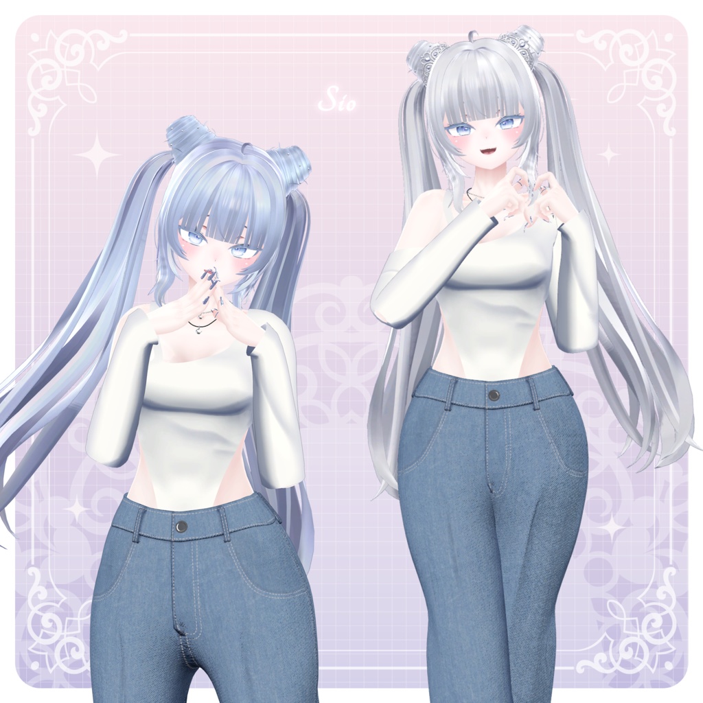 【3Dモデル】Tiara Pudding Hair (16 Avatar)