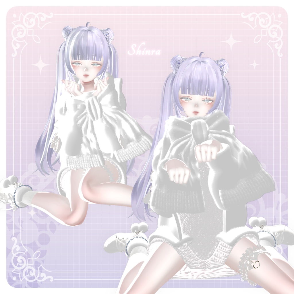 【3Dモデル】Tiara Pudding Hair (16 Avatar)