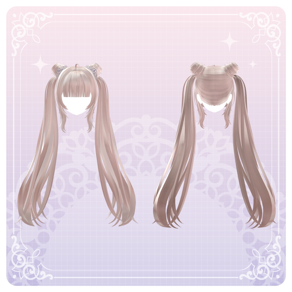 【3Dモデル】Tiara Pudding Hair (16 Avatar)