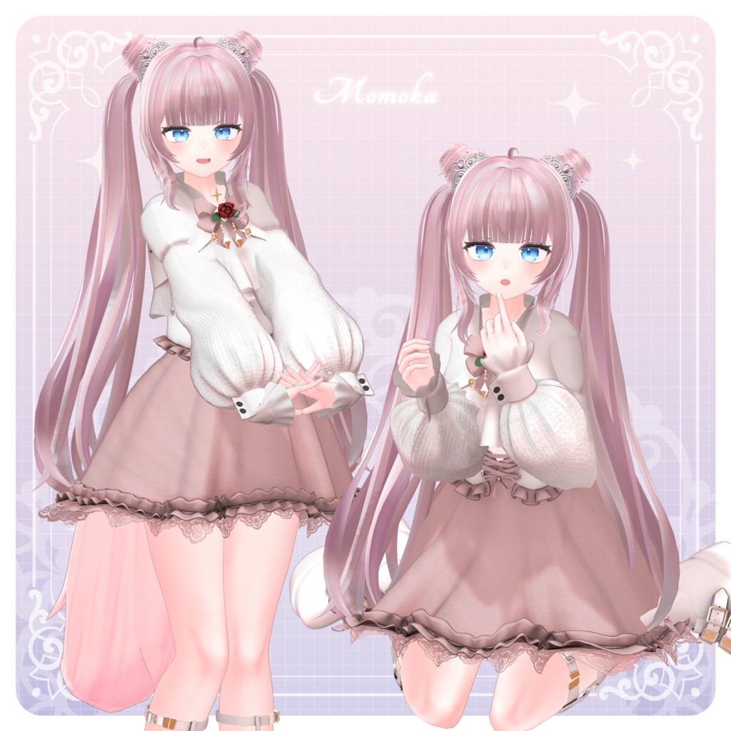 【3Dモデル】Tiara Pudding Hair (16 Avatar)