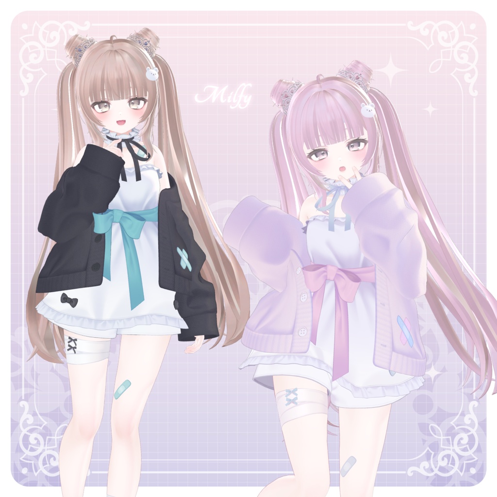 【3Dモデル】Tiara Pudding Hair (16 Avatar)