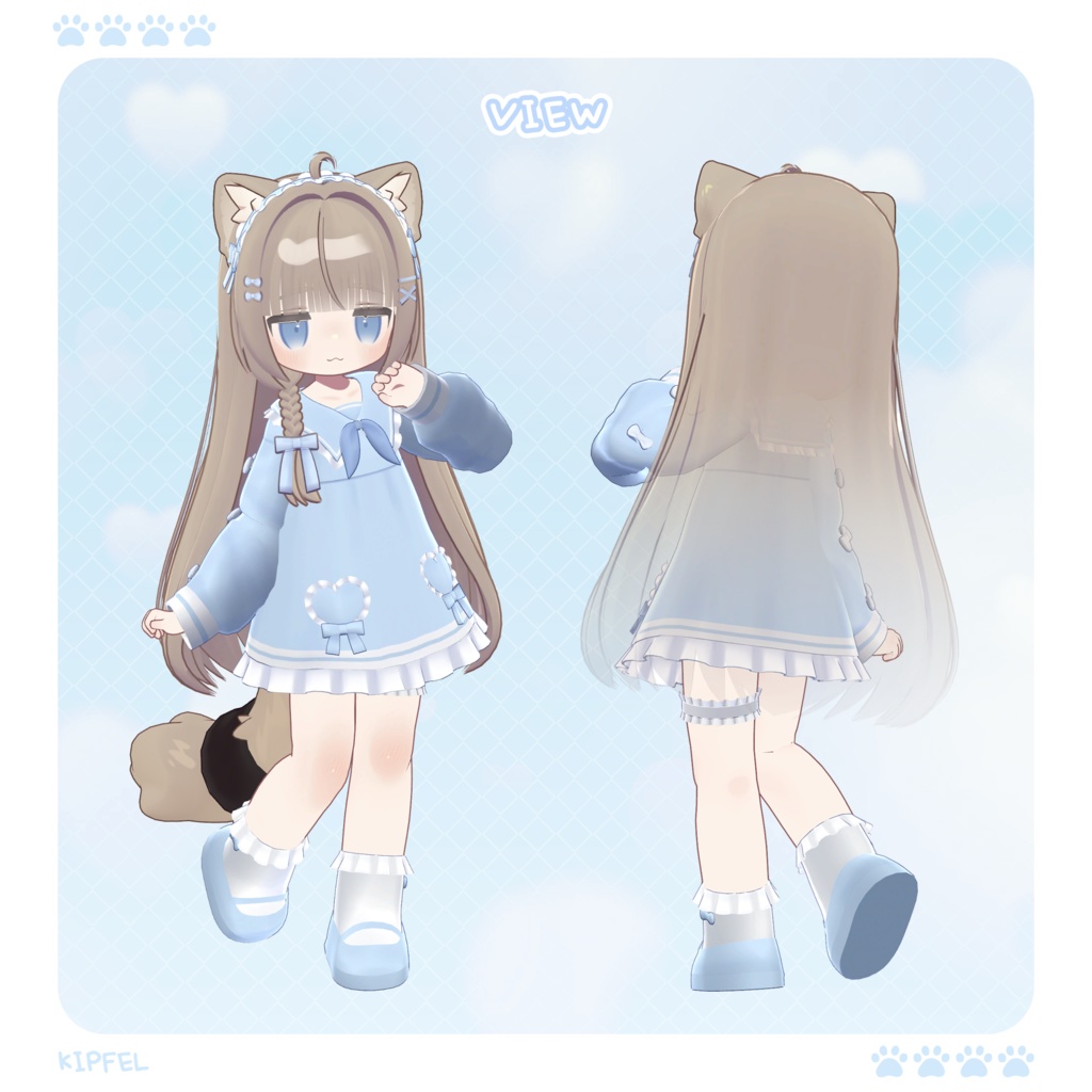 【3Dモデル】Baby Sailor & Braid Hair / キプフェル