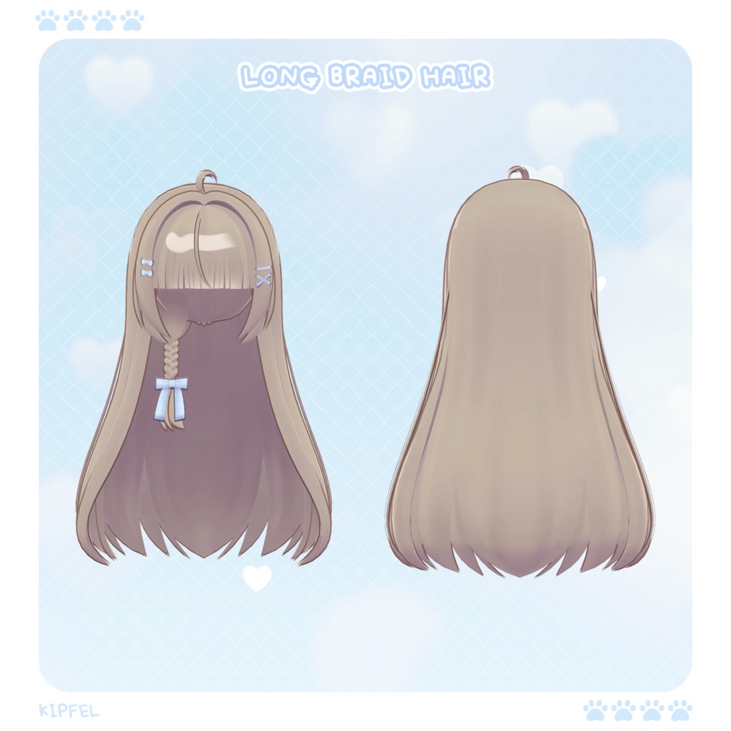 【3Dモデル】Baby Sailor & Braid Hair / キプフェル