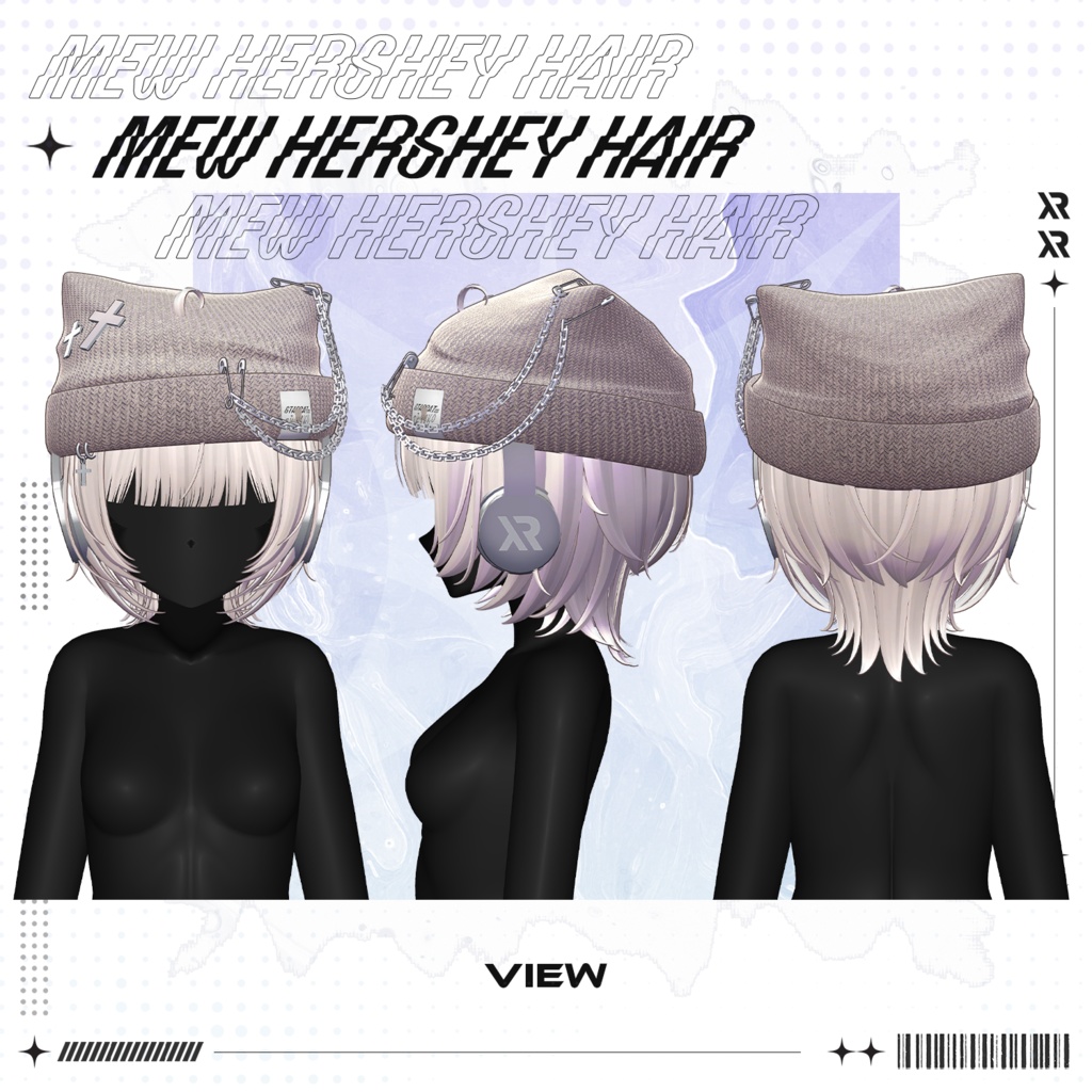 【3Dモデル】Mew Hershey Hair (16 Avatar)