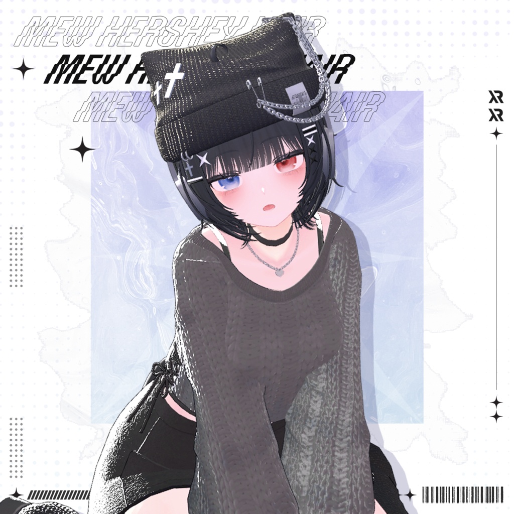 【3Dモデル】Mew Hershey Hair (16 Avatar)