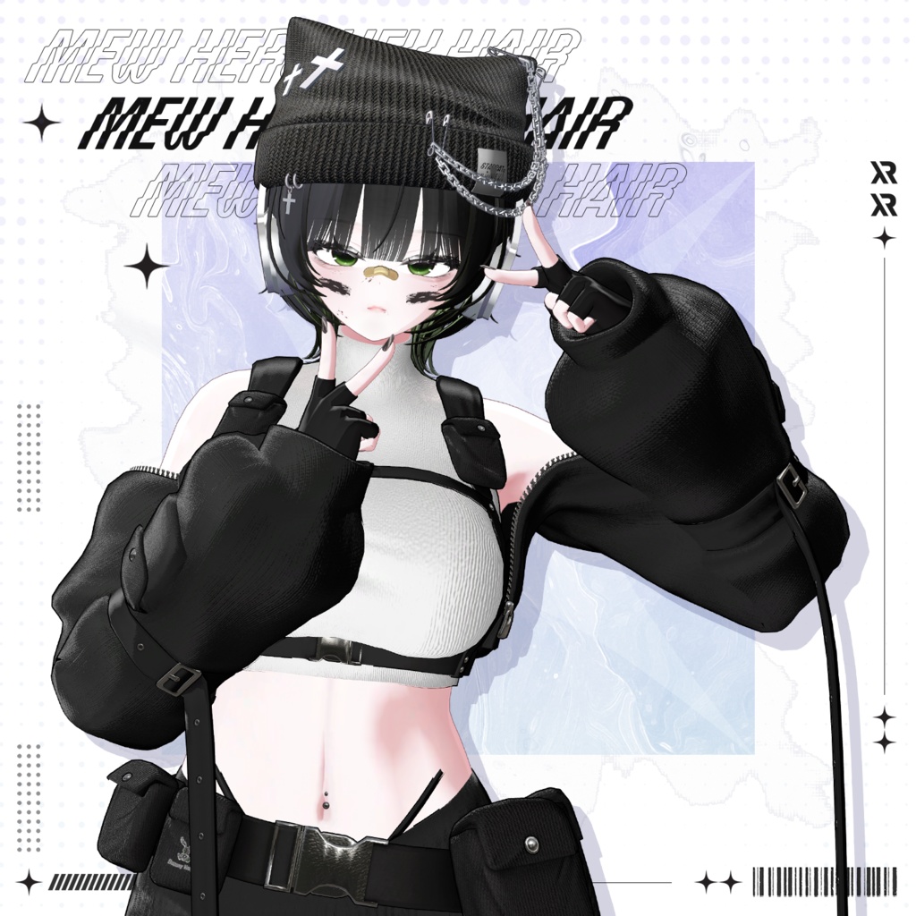 【3Dモデル】Mew Hershey Hair (16 Avatar)