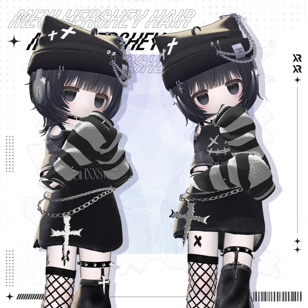 【3Dモデル】Mew Hershey Hair (16 Avatar)