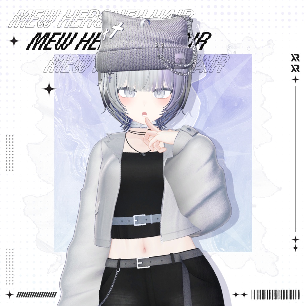 【3Dモデル】Mew Hershey Hair (16 Avatar)
