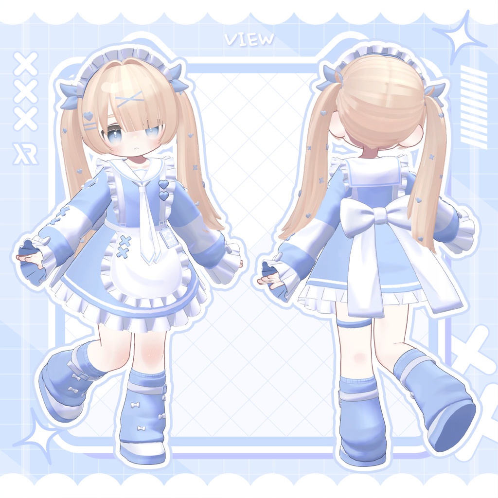 【3Dモデル】Sailor Maid & DecoPop Twin / キプフェル