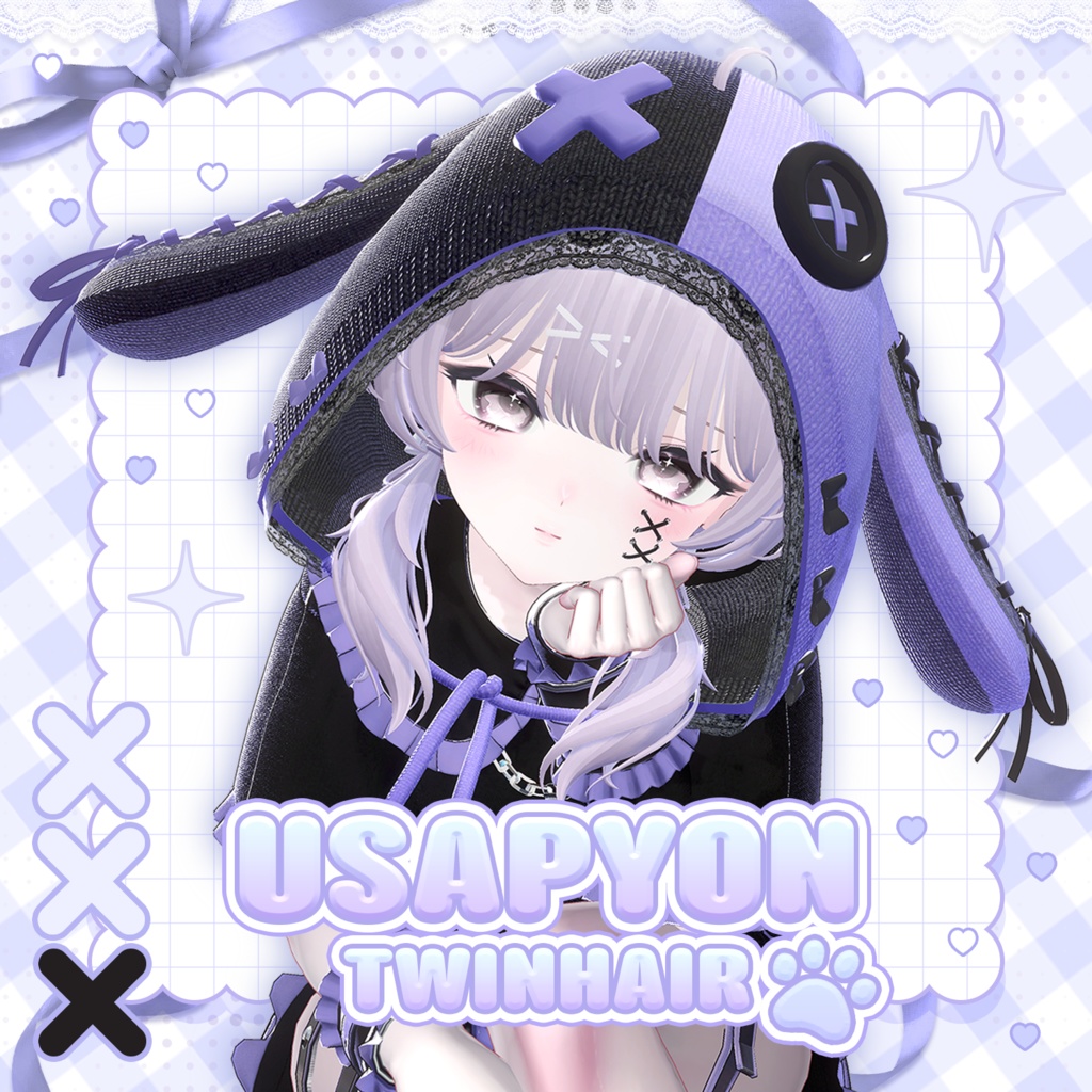 【3Dモデル】Usapyon TwinHair (13 Avatar)