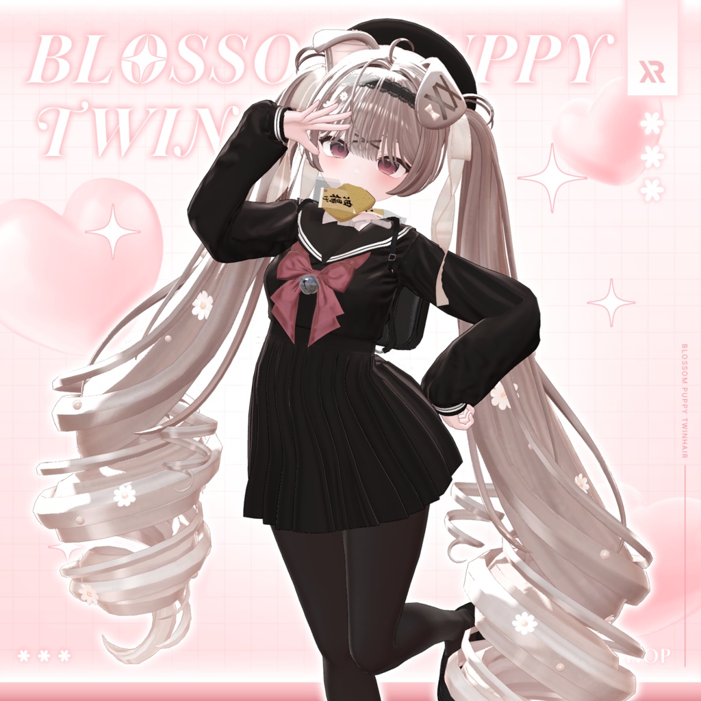 【3Dモデル】Blossom Puppy TwinHair (17 Avatar)