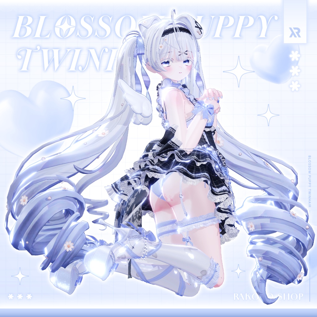 【3Dモデル】Blossom Puppy TwinHair (15 Avatar)