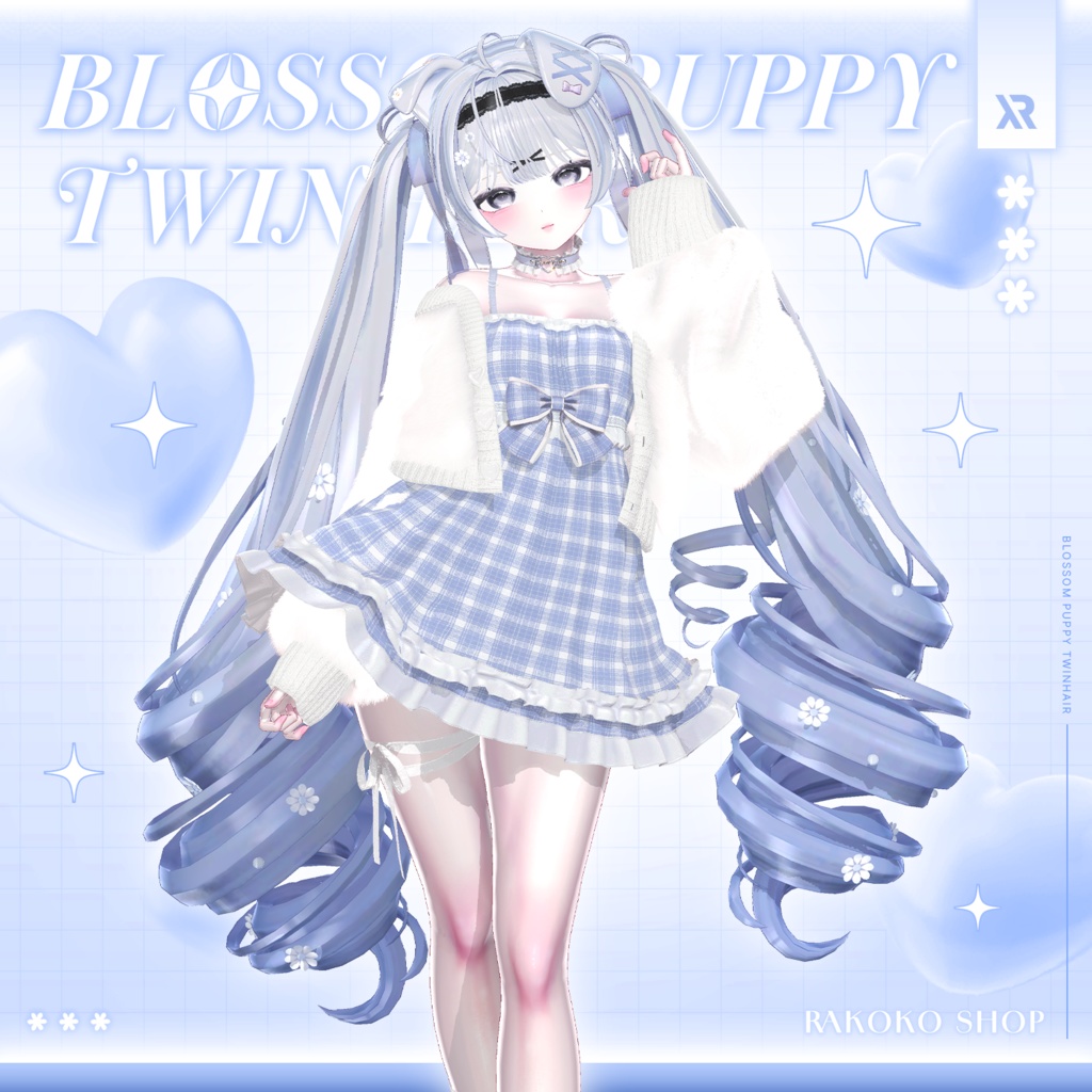 【3Dモデル】Blossom Puppy TwinHair (15 Avatar)