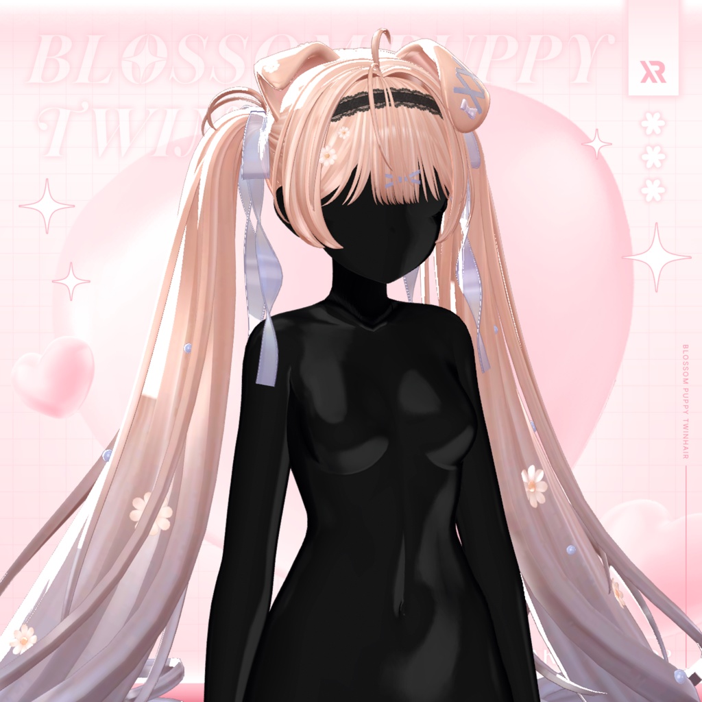 【3Dモデル】Blossom Puppy TwinHair (15 Avatar)