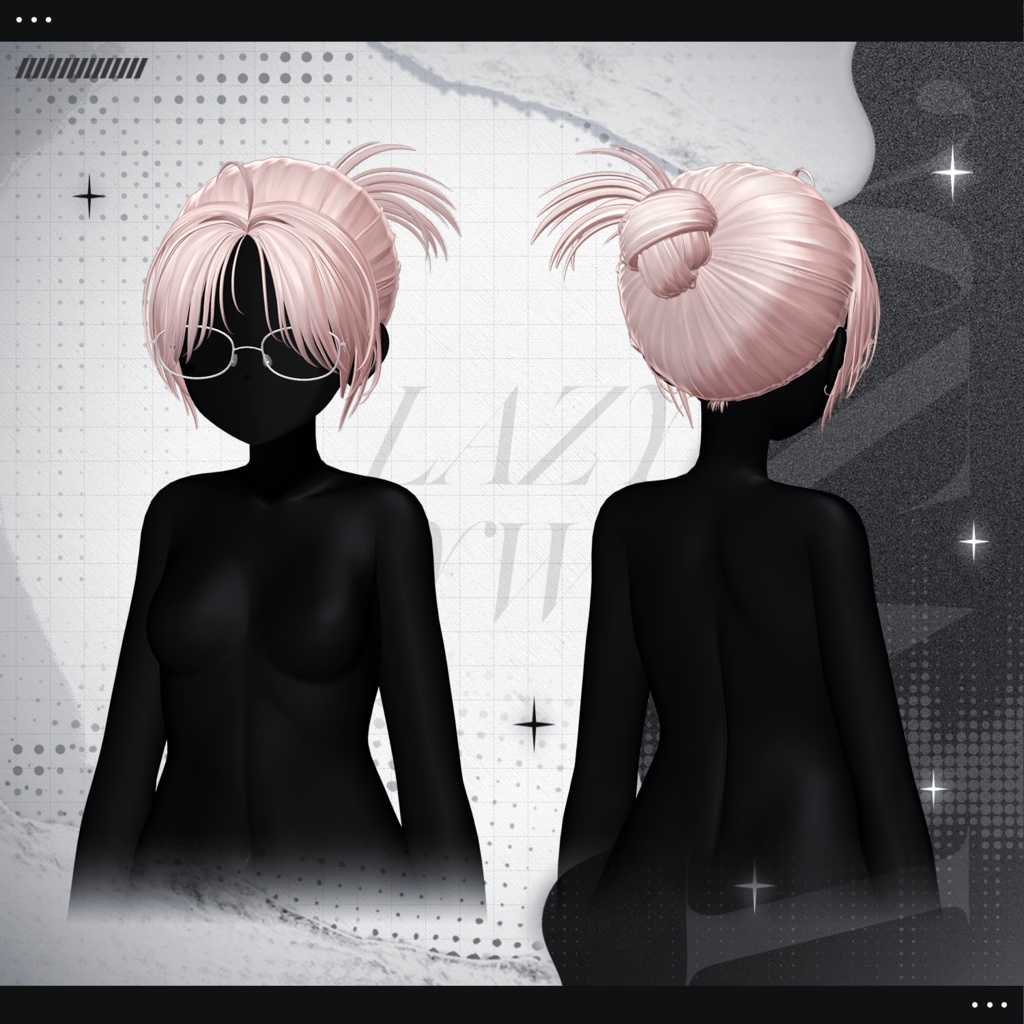 【3Dモデル】LazyDay BunHair (12 Avatar)
