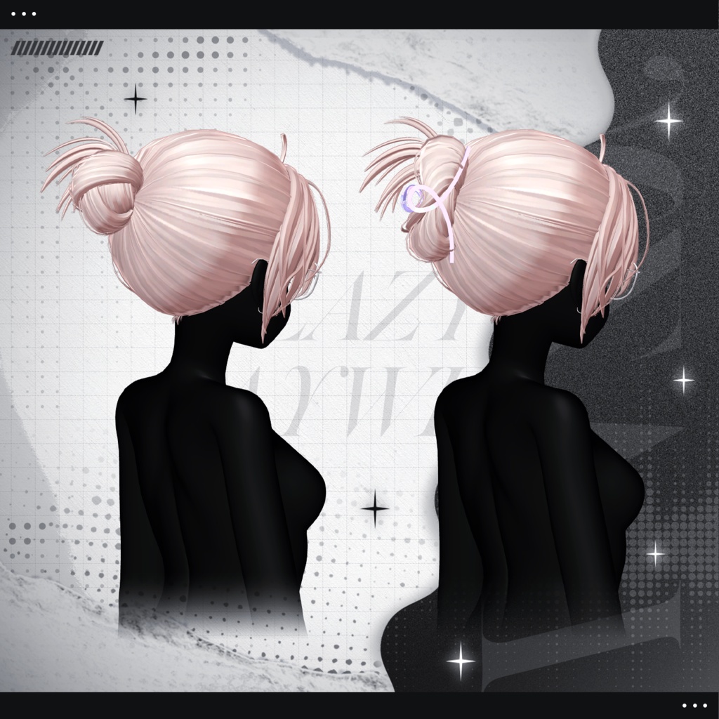 【3Dモデル】LazyDay BunHair (12 Avatar)