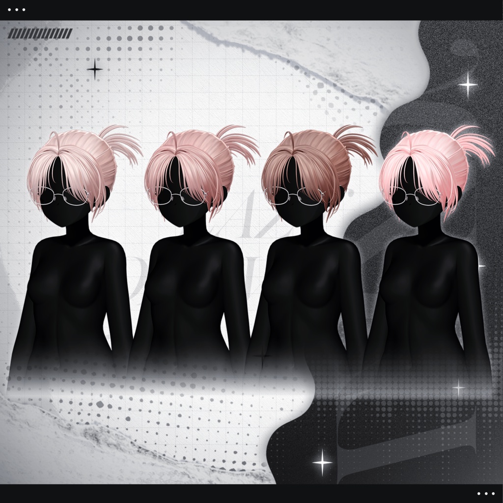 【3Dモデル】LazyDay BunHair (12 Avatar)
