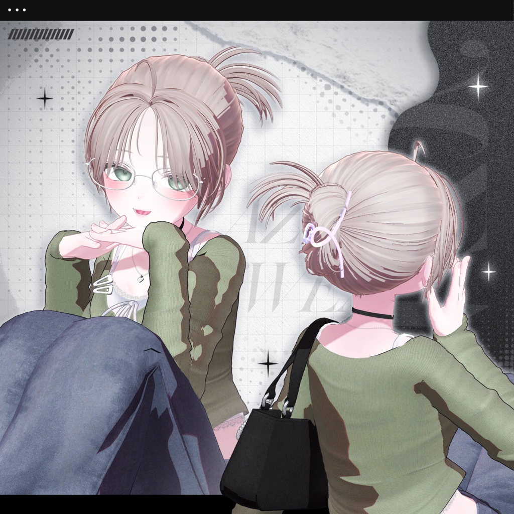 【3Dモデル】LazyDay BunHair (12 Avatar)