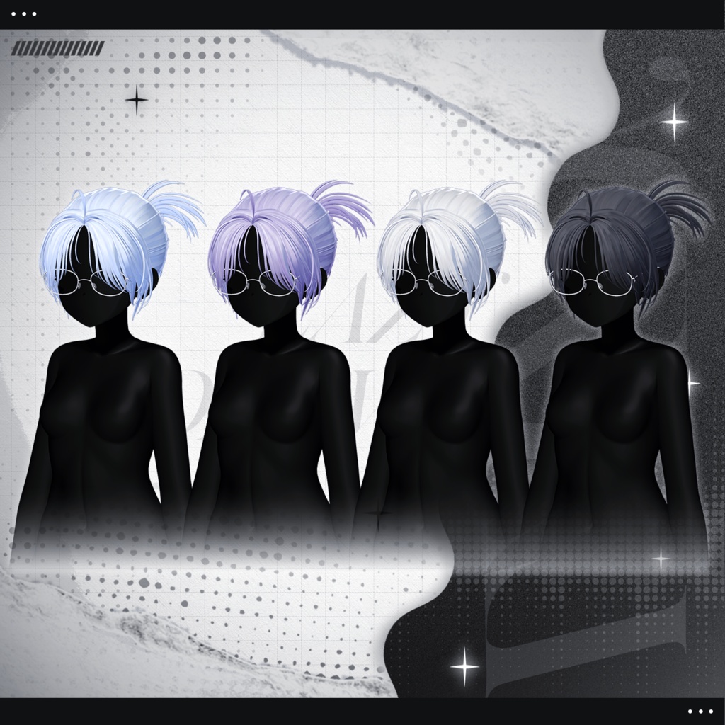 【3Dモデル】LazyDay BunHair (12 Avatar)