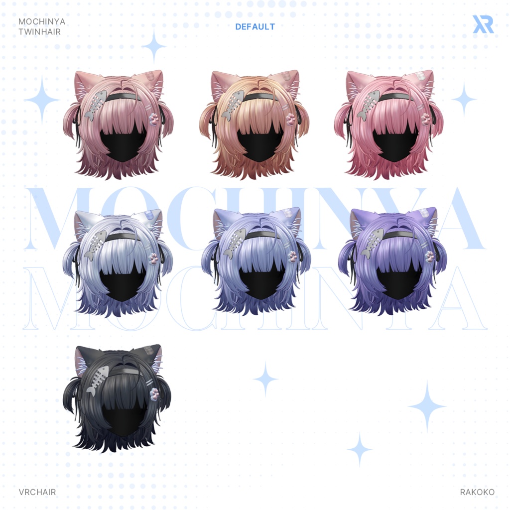 【3Dモデル】Mochinya TwinHair (13 Avatar)