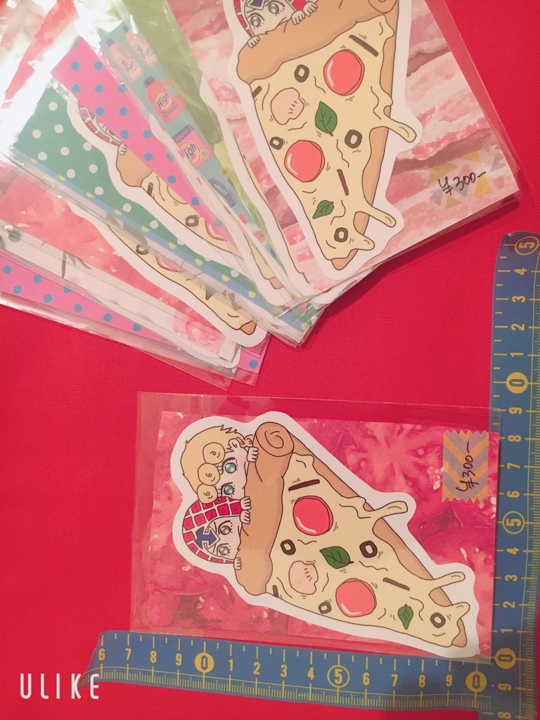 ジョルノとミスタピザおいしいなステッカー