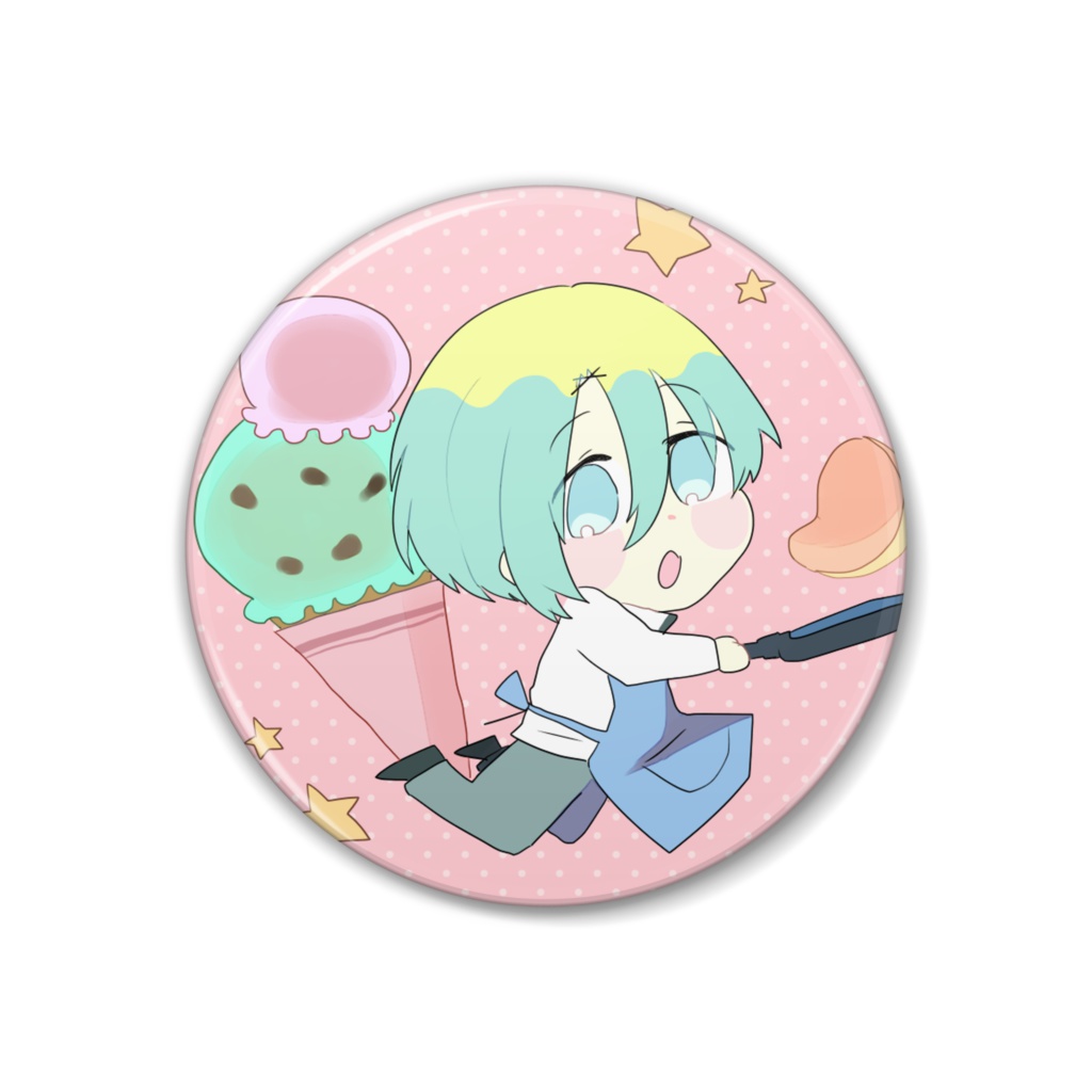 槍人缶バッジ
