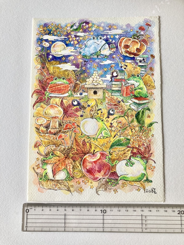 原画【秋カエル】