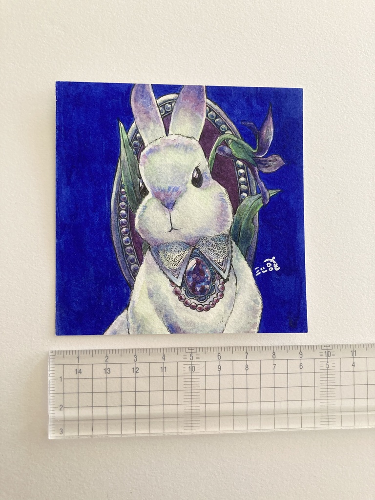 ミニ原画【青と白】