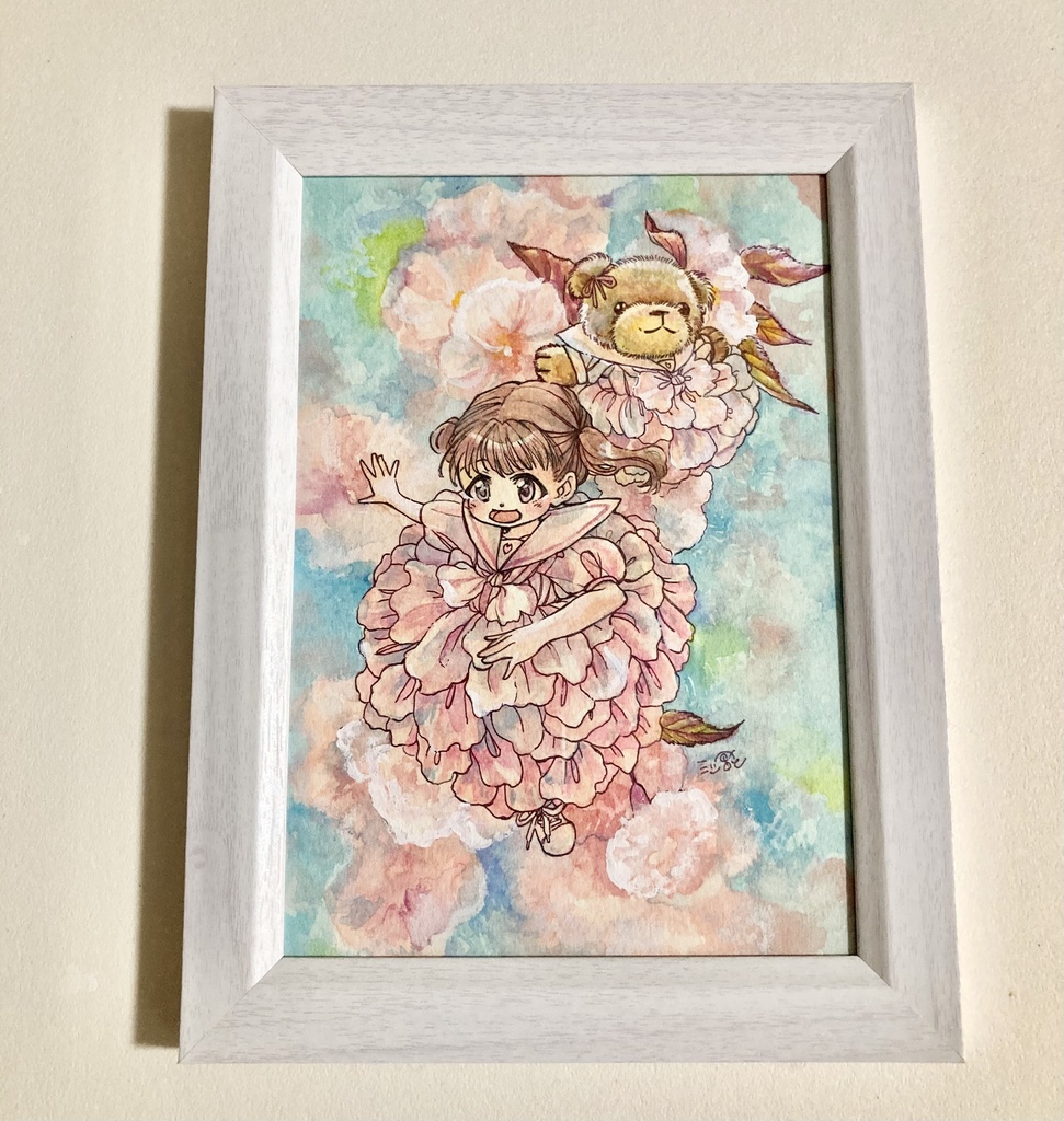 原画【じゃがいも と みそら 八重桜】