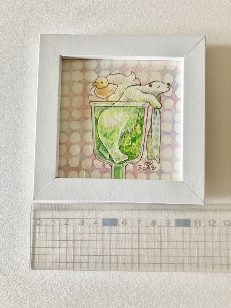 ミニ原画【クリームソーダ風呂】