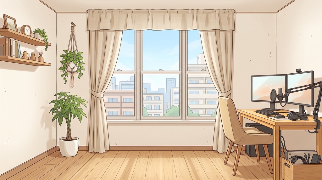 【北欧の朝と夜を、配信画面に】Living Studio "Nordic Light" - 時間帯連動で背景が変わる配信画面フルセット