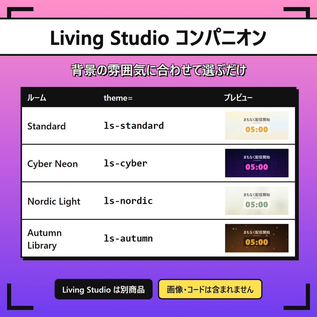 【OBS用】配信画面キット「Cadenz Scenes」開始前・休憩・終了・調整中 +設定ジェネレーター【ブラウザソース/完全オフライン/無料版あり】