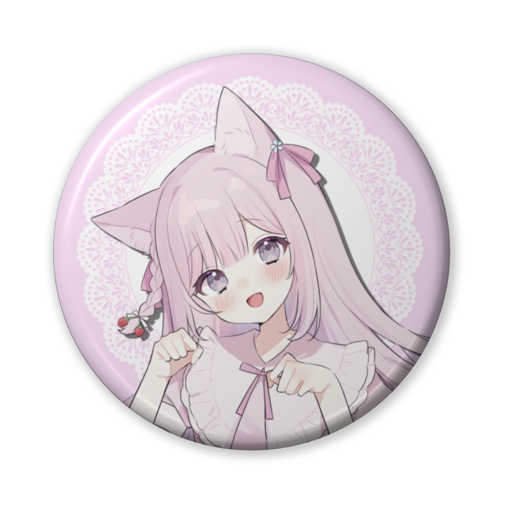 【常時購入可能】1周年記念缶バッジ56mm(猫耳)