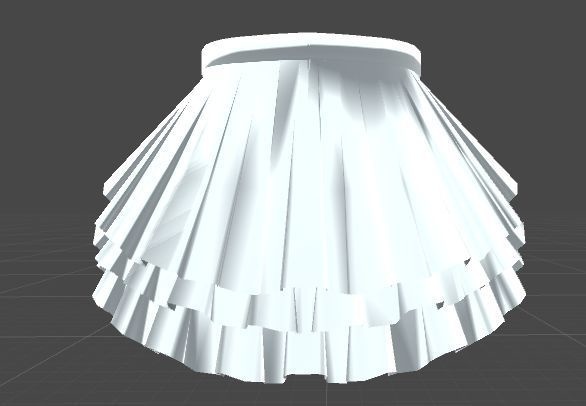 【VRChat想定】三段フリルミニスカート