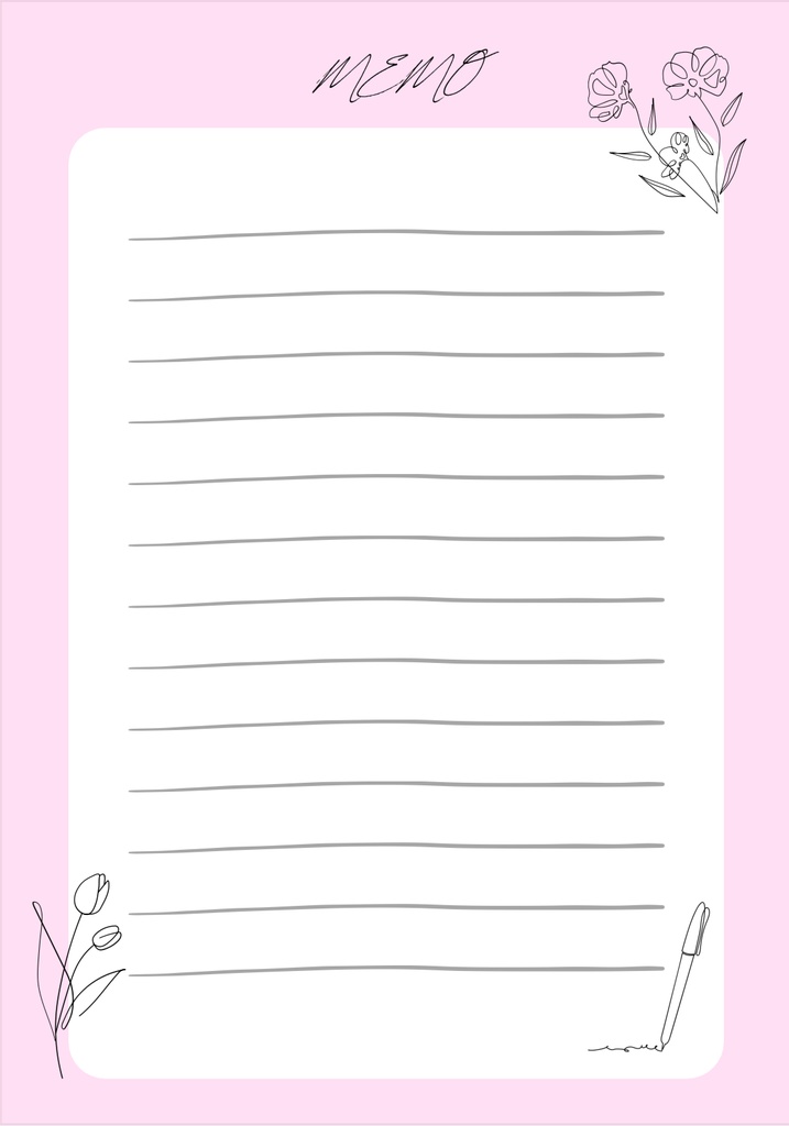 パステルカラー メモテンプレート5点セット