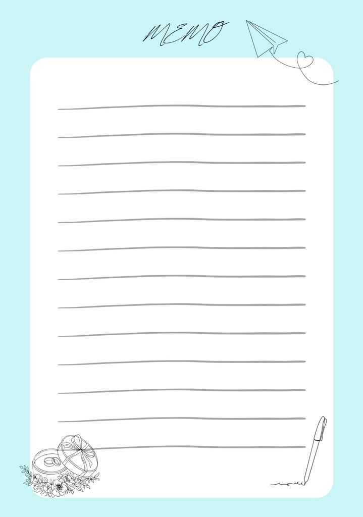 パステルカラー メモテンプレート5点セット