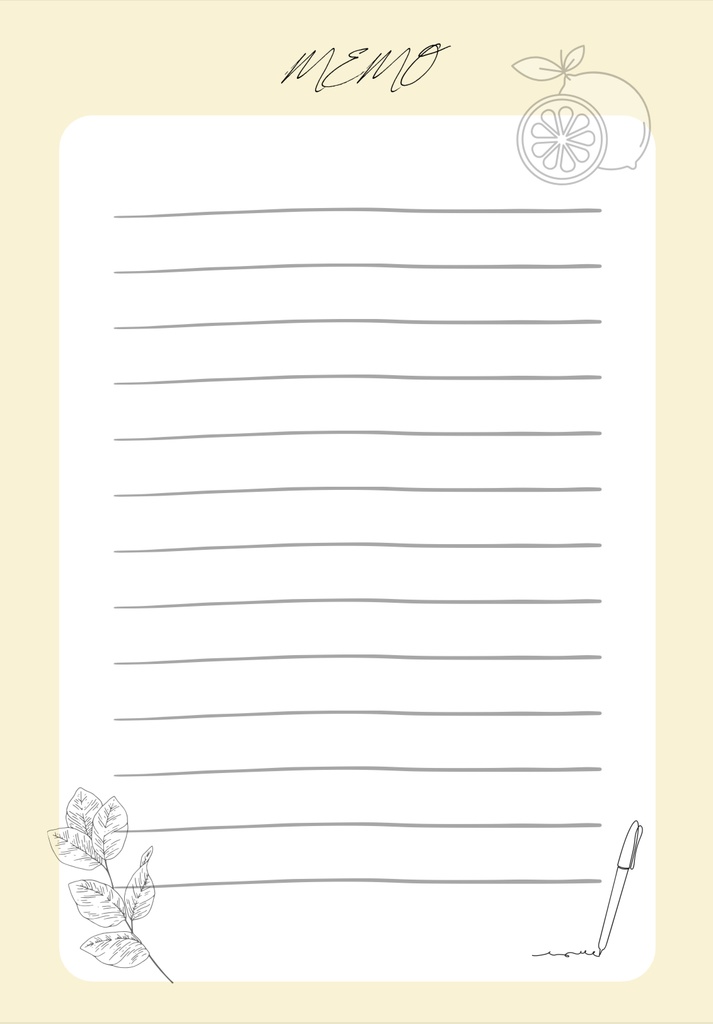 パステルカラー メモテンプレート5点セット