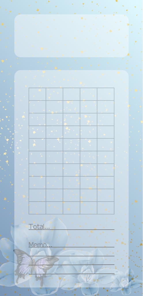 貯金シート(自由記載)~蝶と花~ 色違いセット