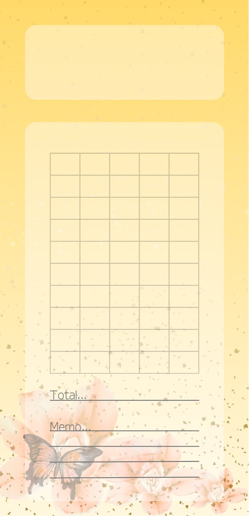 貯金シート(自由記載)～蝶と花～　色違いセット