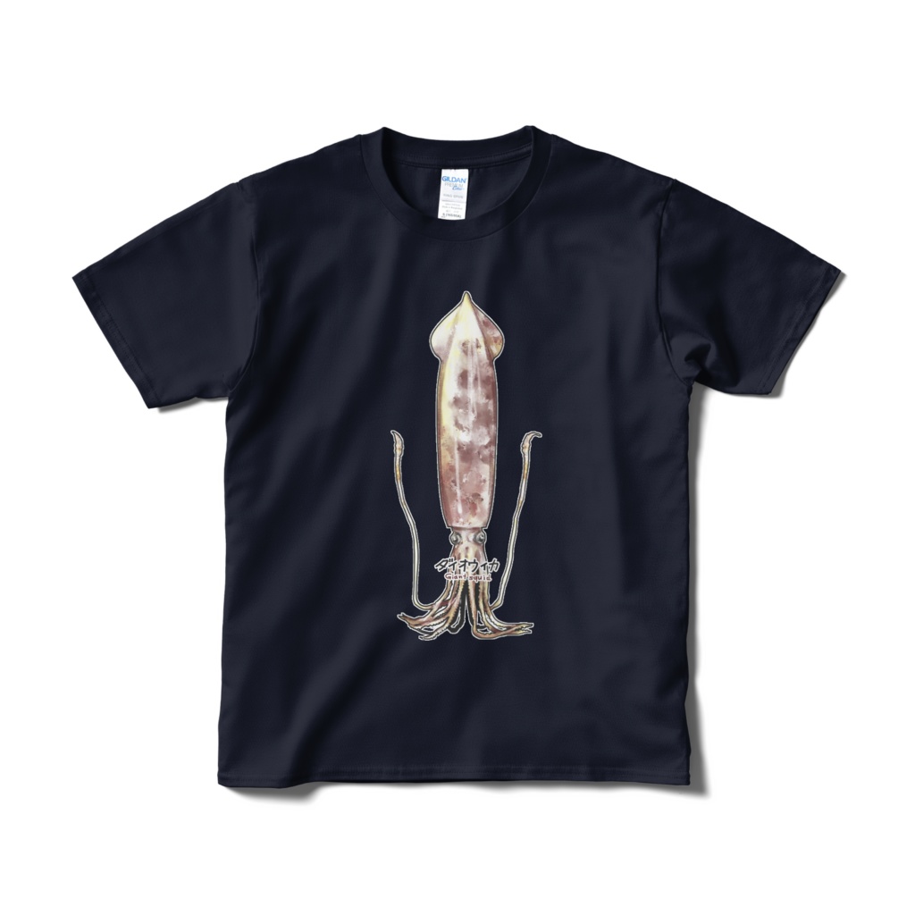 ダイオウイカTシャツ・ネイビー
