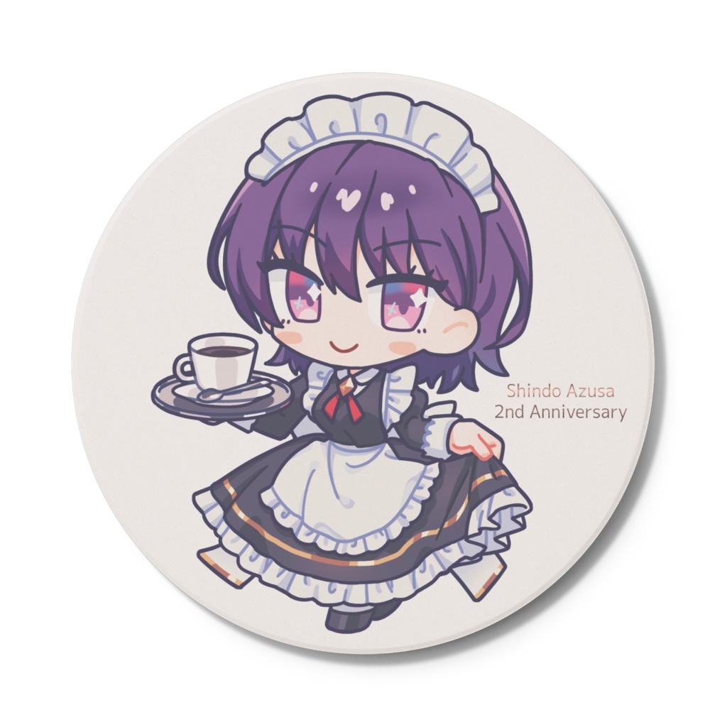 進藤あずさ活動2周年記念グッズ 丸型白雲石コースター